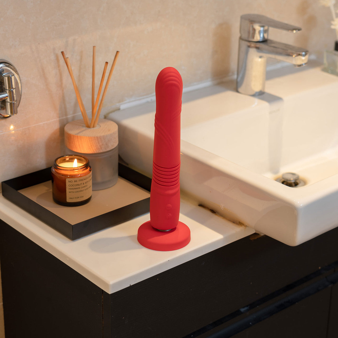 Lovense Gravity App Enabled Silicone Waterproof Rechargeable Thrusting & Vibrating Dildo