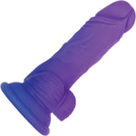 Gender X Semi Sweet Tart Color Changing 5.5" Silicone Dildo With Balls - Blue To Purple