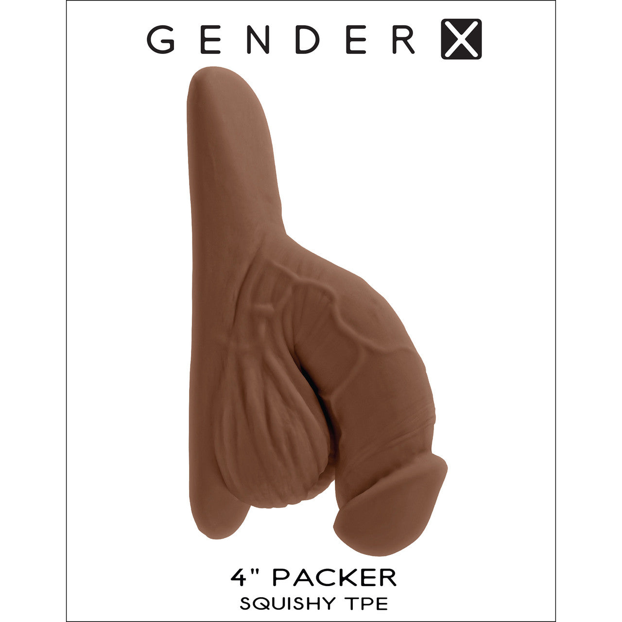 Gender X 4" Squishy Penis Packer - Chocolate