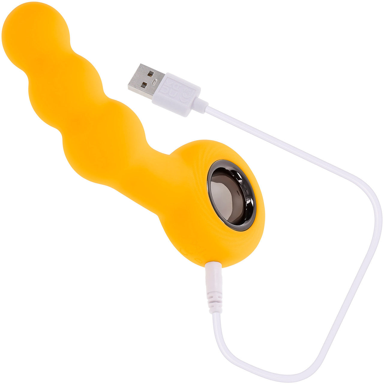 Gender X Bumble Rechargeable Waterproof Silicone Vibrating Beaded Anal Probe - Yellow