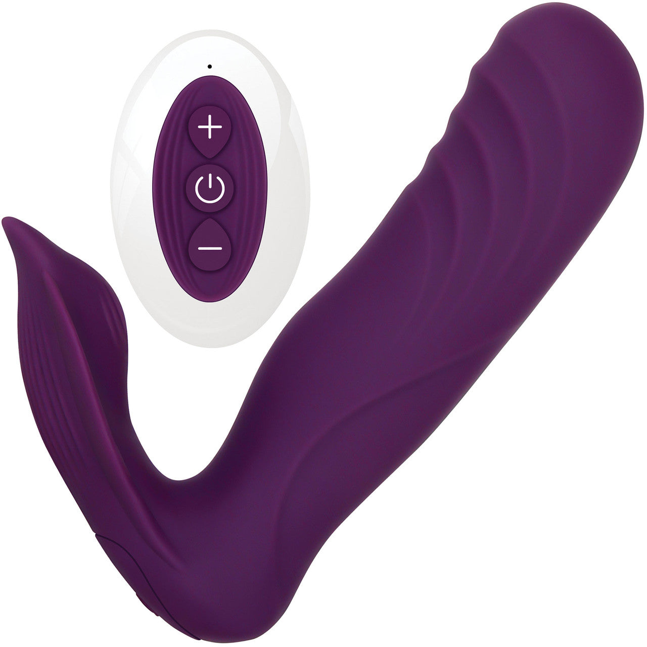 Gender X Velvet Hammer Rechargeable Silicone Wearable Dual Stimulation Vibrator With Remote - Purple