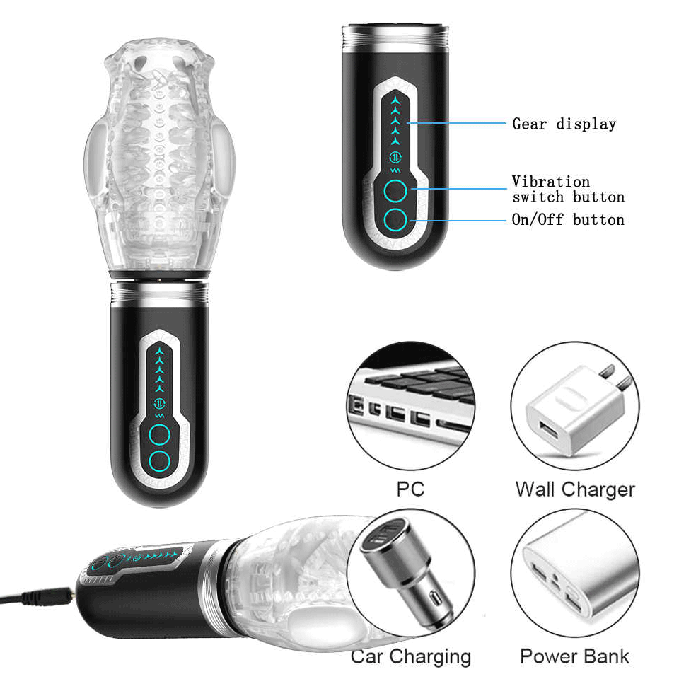 The Male Rose 3 Thrusting Rotating Vibrating Oral Sex Penis Masturbator