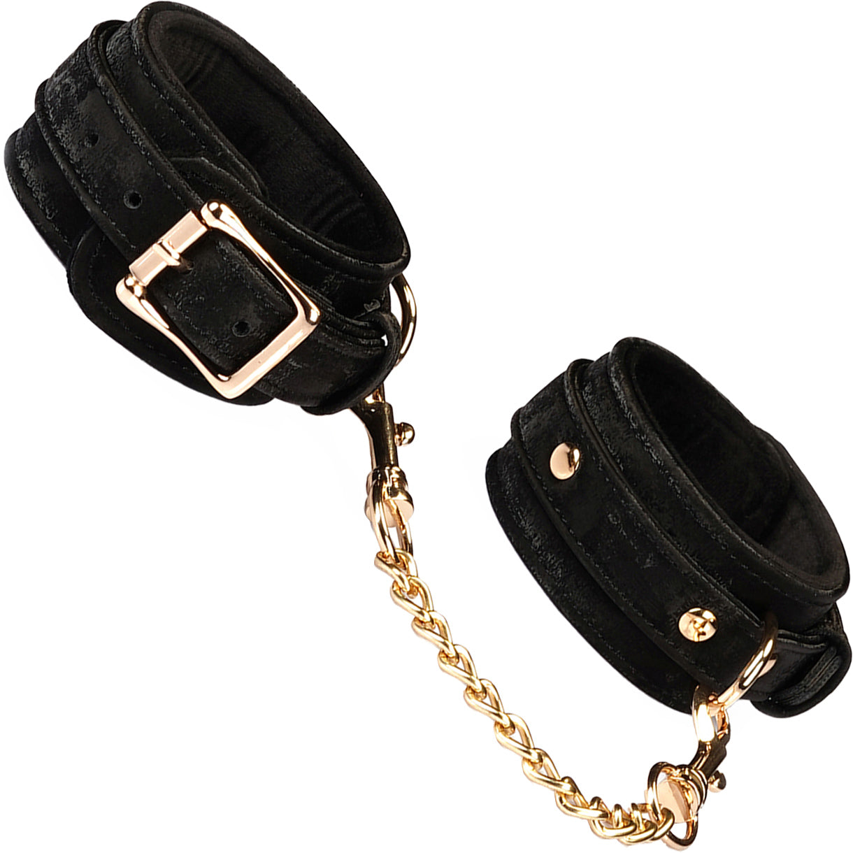 Boudoir Amor Black Handcuffs With Gold Hardware By Liebe Seele