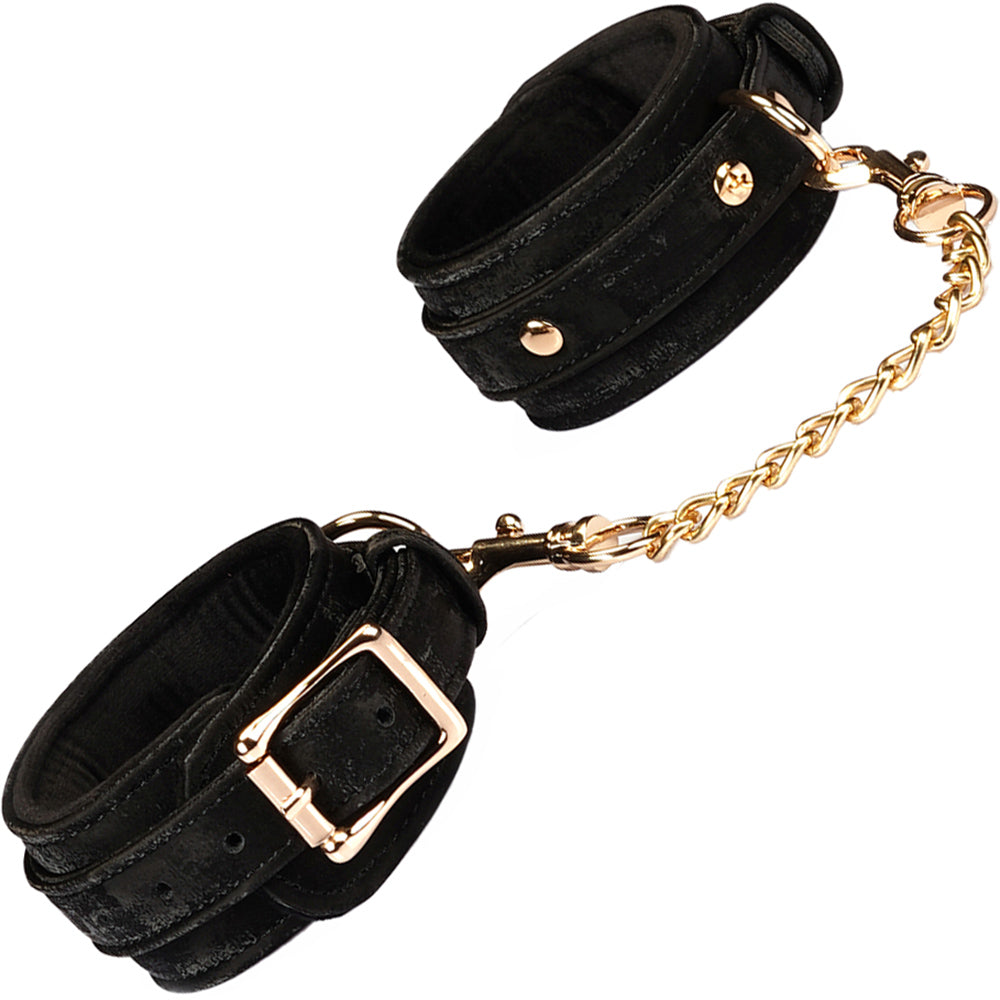 Boudoir Amor Black Handcuffs With Gold Hardware By Liebe Seele