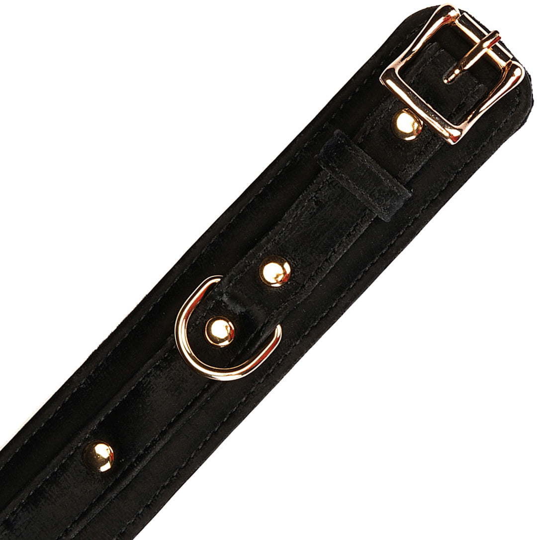 Boudoir Amor Black Handcuffs With Gold Hardware By Liebe Seele