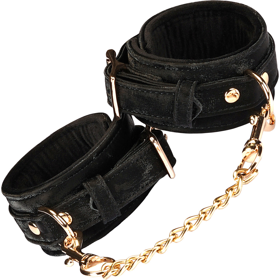 Boudoir Amor Black Handcuffs With Gold Hardware By Liebe Seele