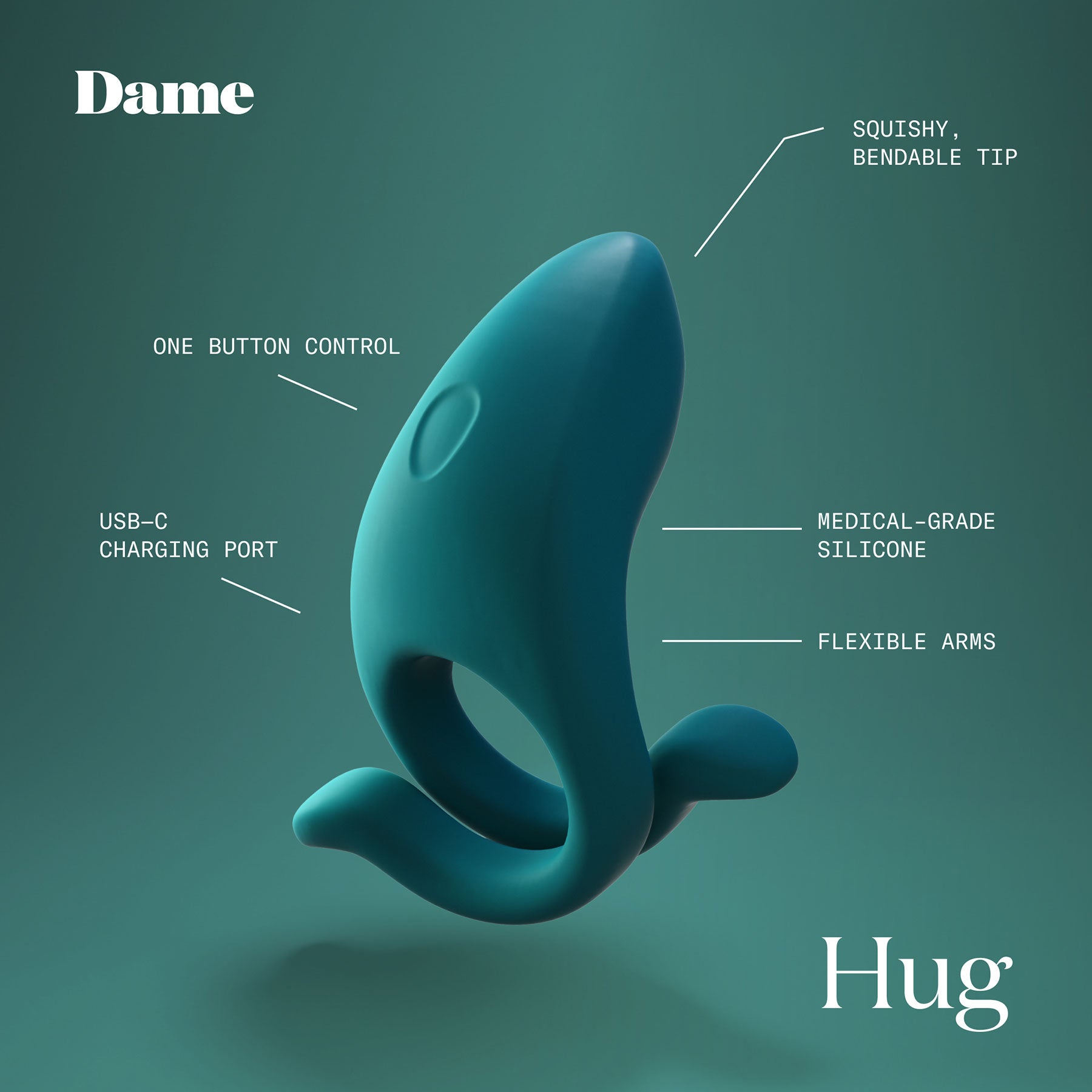 Hug Vibrating Silicone Couples Cock Ring By Dame - Fir