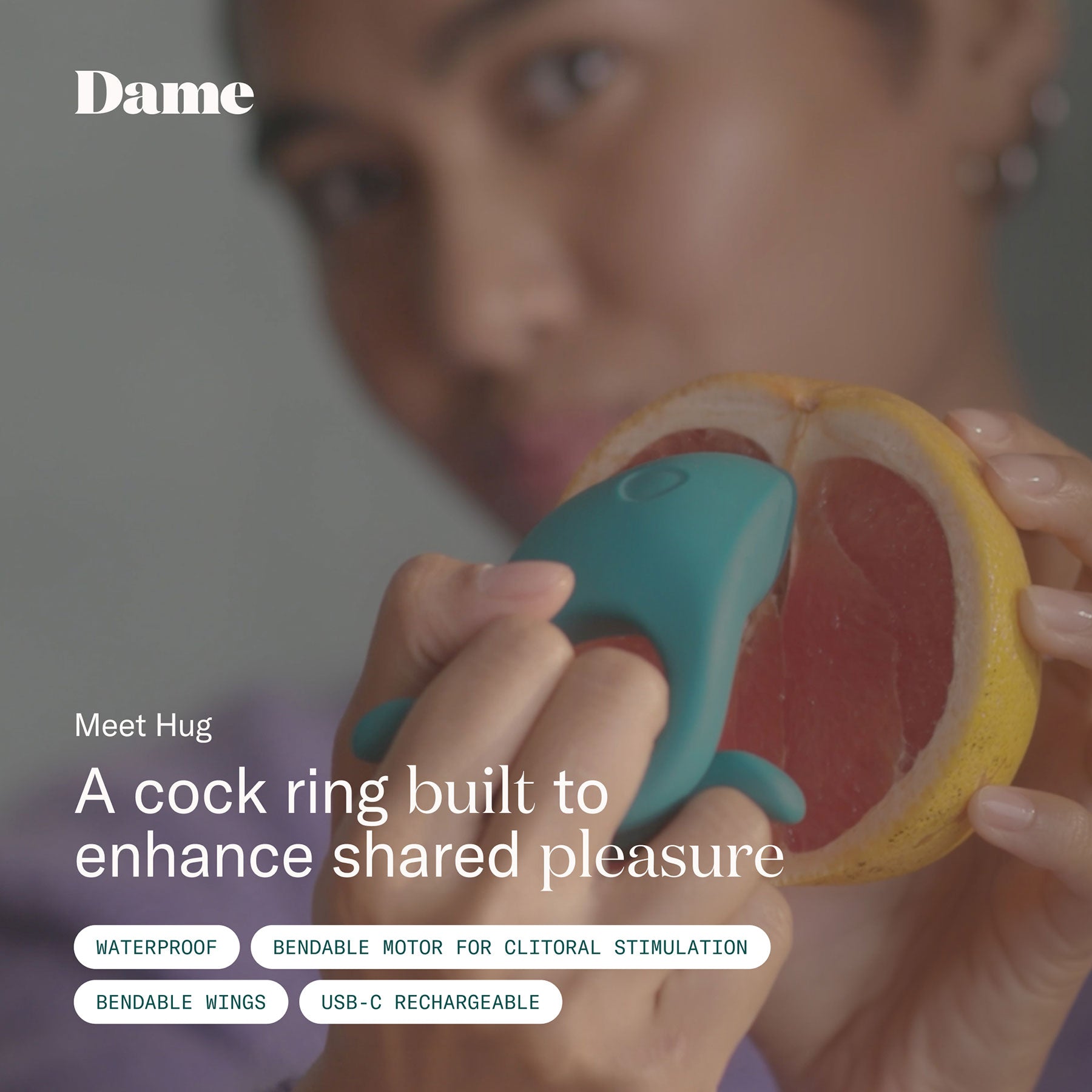 Hug Vibrating Silicone Couples Cock Ring By Dame - Fir