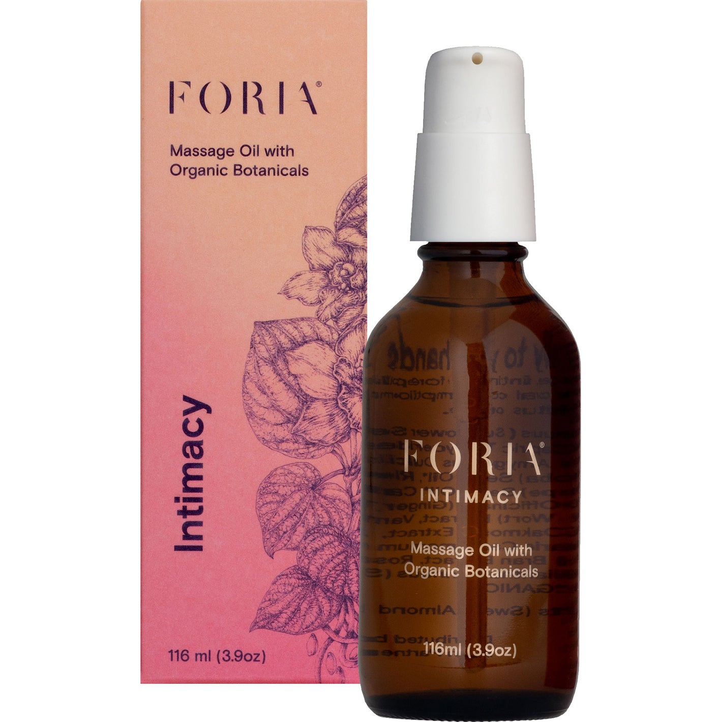 Foria Intimacy Massage Oil with Organic Botanicals 3.9 fl oz