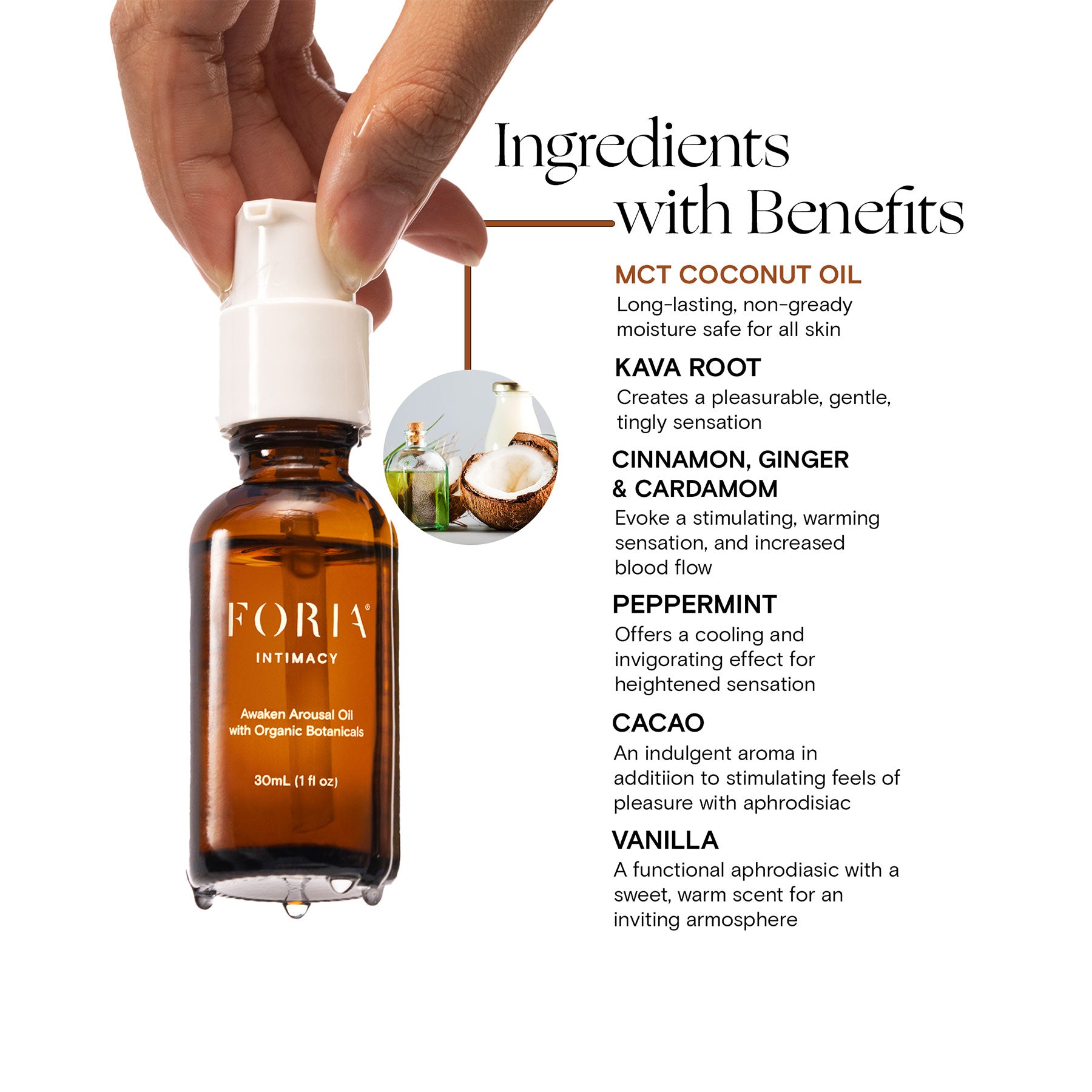 Foria Awaken Arousal Oil with Organic Botanicals 1 fl oz