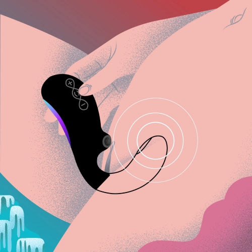 LELO ENIGMA™ Double Sonic Rechargeable Silicone Multi Stimulation Sensonic™ Vibrator - In Use