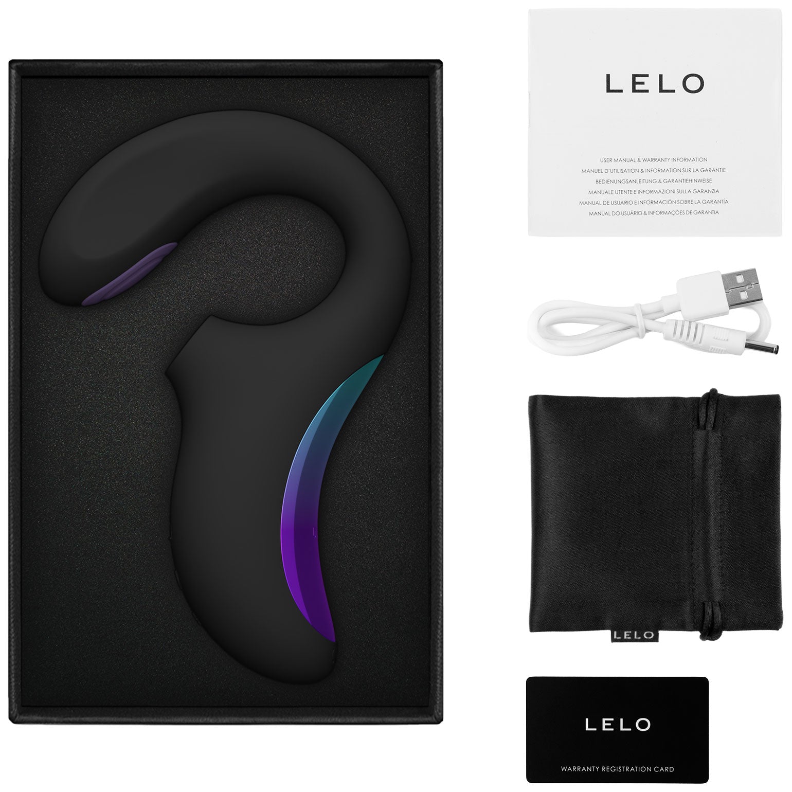 LELO ENIGMA™ Double Sonic Rechargeable Silicone Multi Stimulation Sensonic™ Vibrator - Black