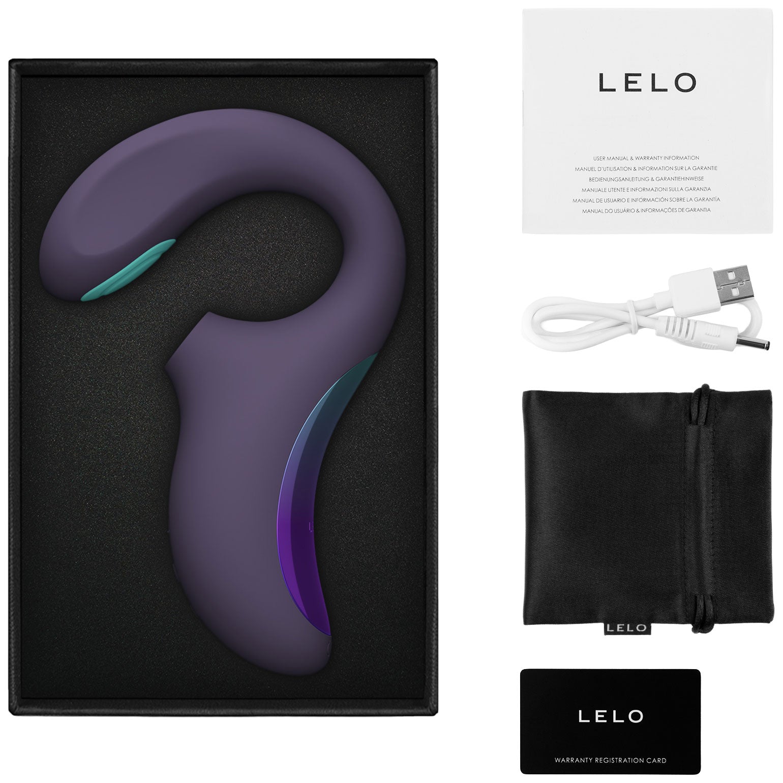 LELO ENIGMA™ Double Sonic Rechargeable Silicone Multi Stimulation Sensonic™ Vibrator - Cyber Purple