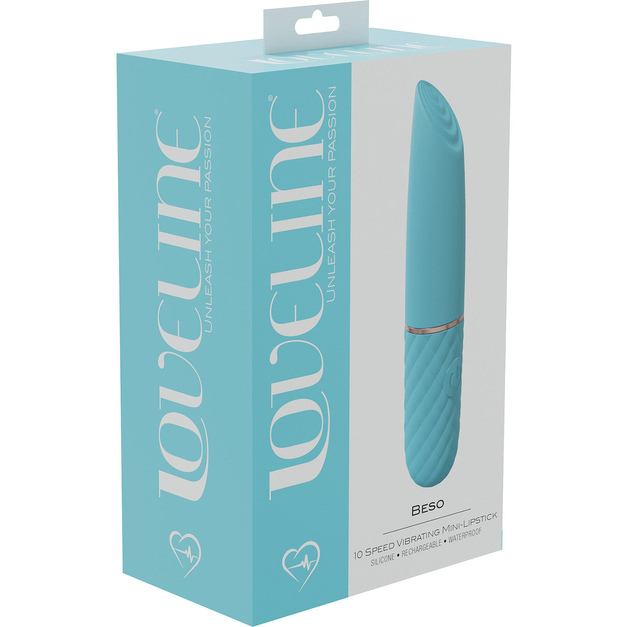 Loveline Beso Rechargeable Waterproof Silicone Textured Mini Lipstick Vibrator - Blue