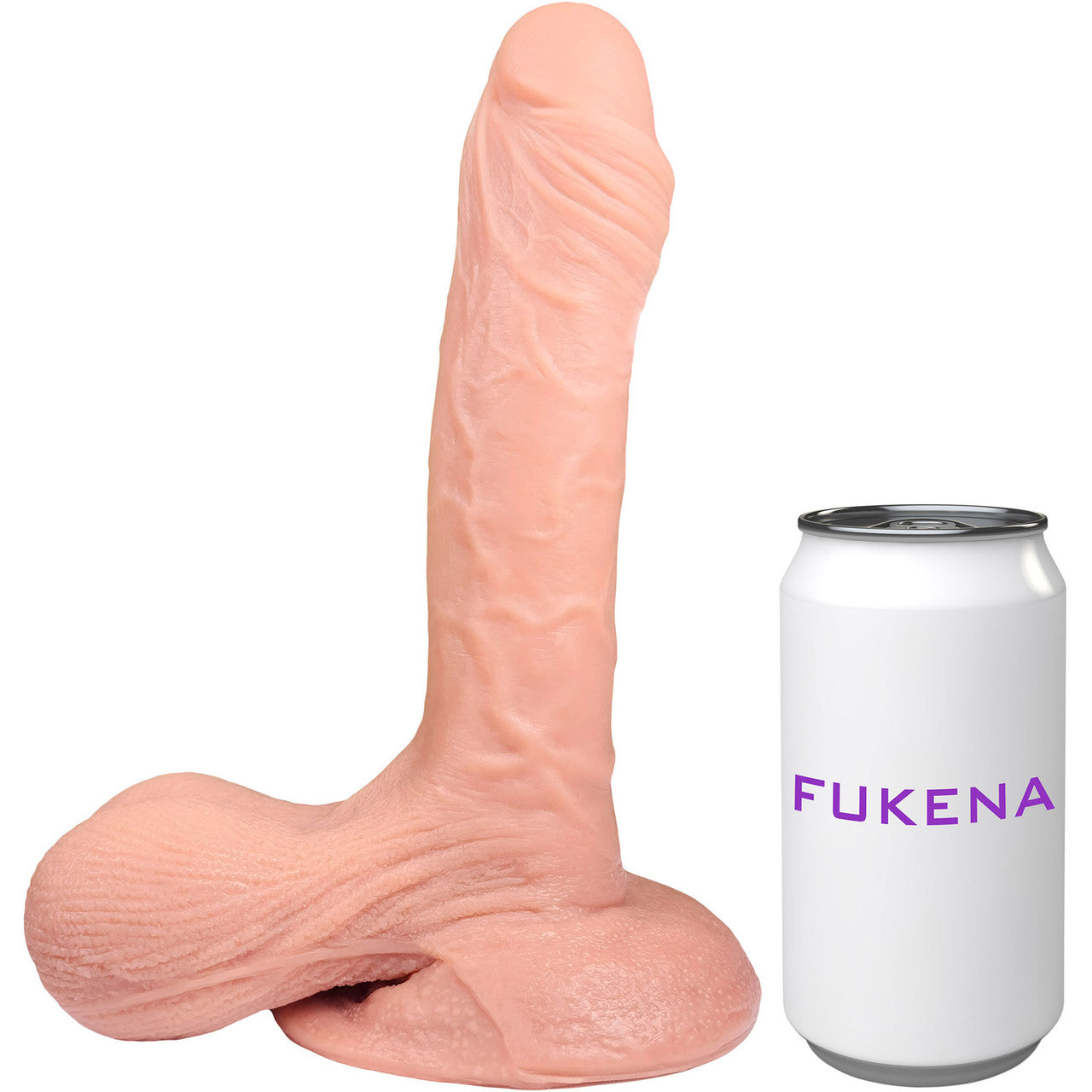 The Lumberjack 8.5 Inch Silicone Realistic Dildo With Balls & Suction Cup Base By Fukena - Vanilla