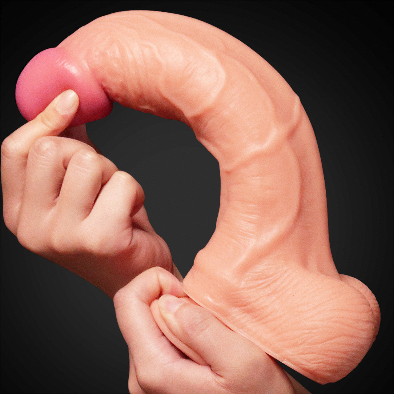Fulgrim 7.5" Realistic Dual Density Silicone Dildo With Suction Cup & Balls By Pleasure Engine