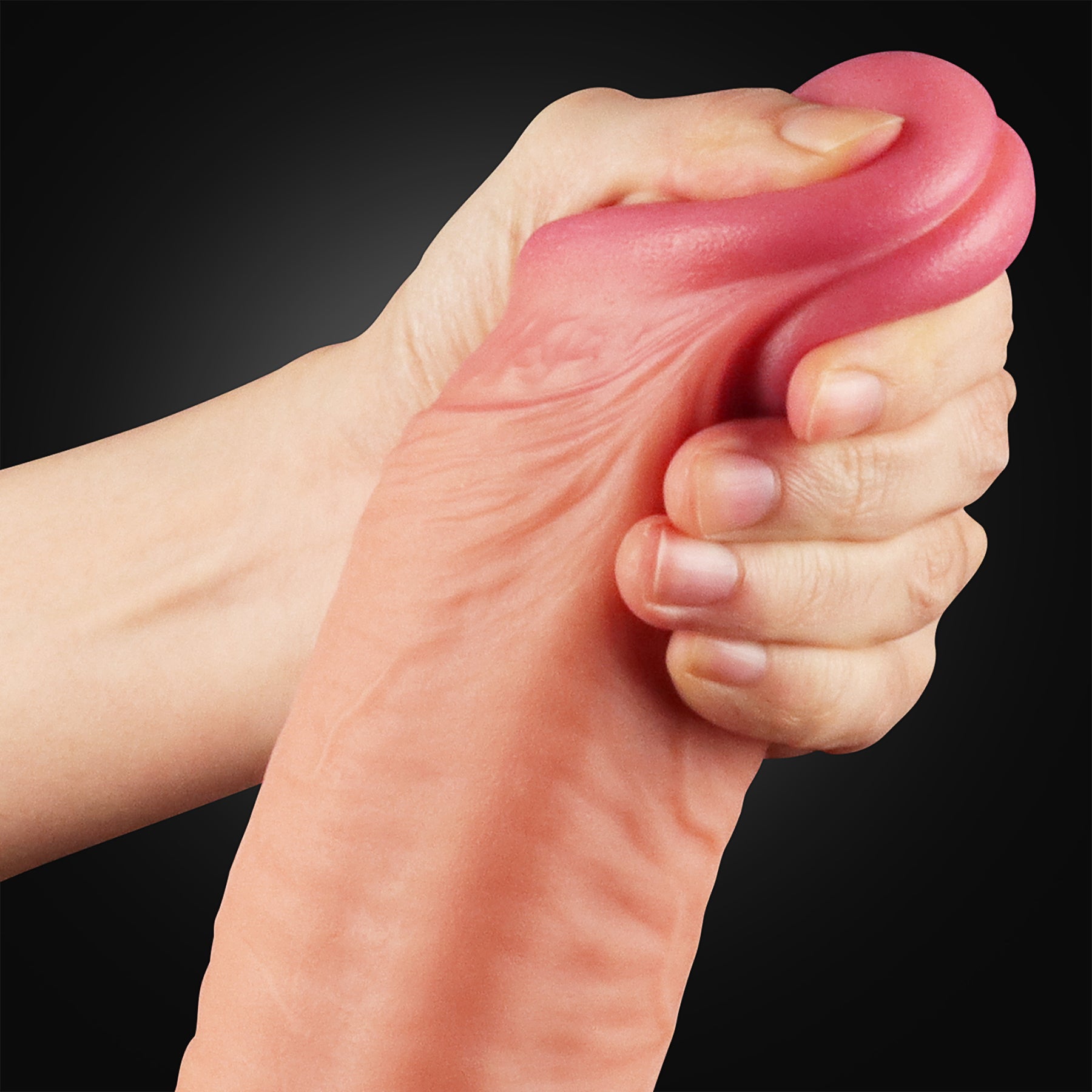 Sigmar XL 9.5" Realistic Dual Density Silicone Dildo With Suction Cup & Balls By Pleasure Engine