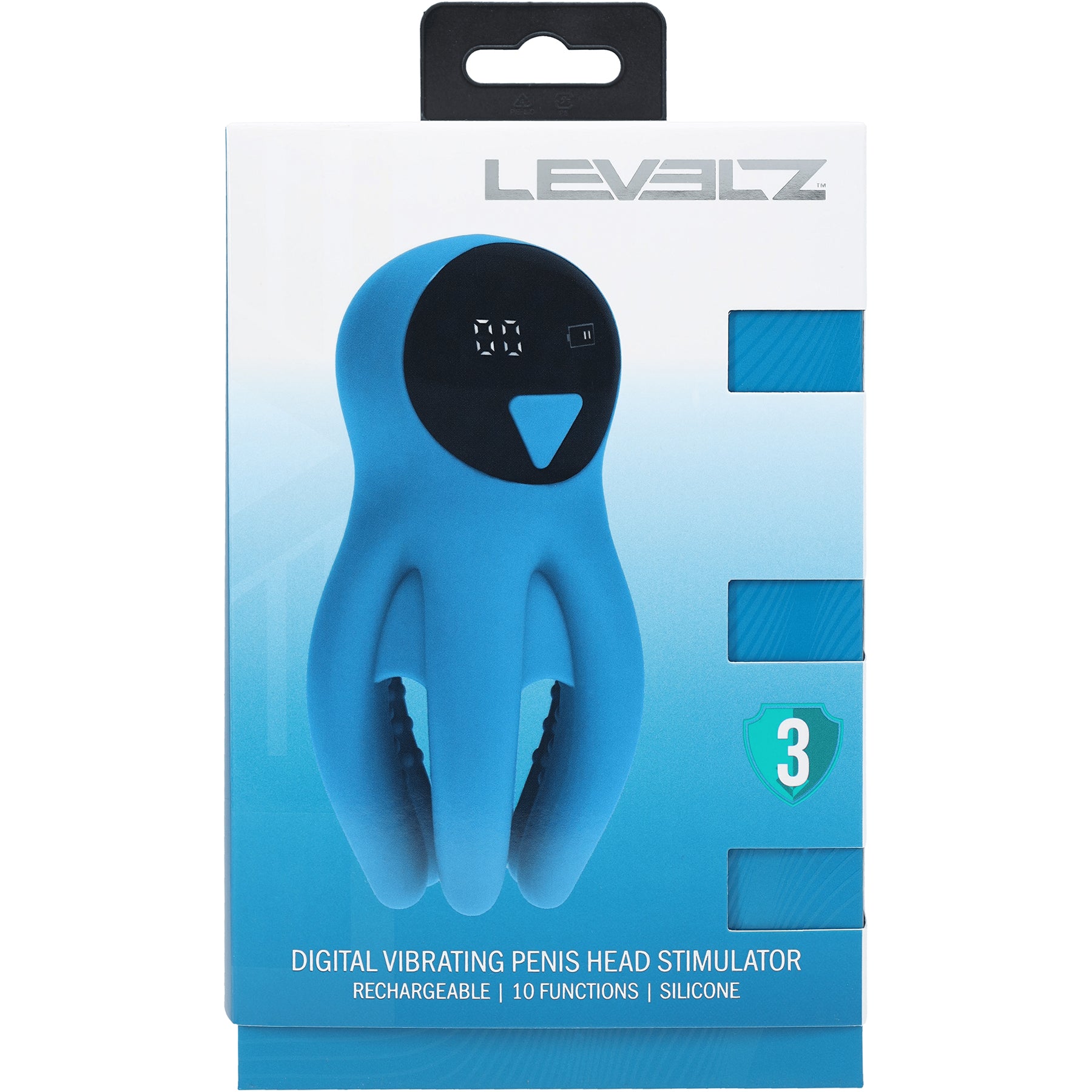 LEVELZ Digital Vibrating Silicone Penis Head Stimulator With Tentacles