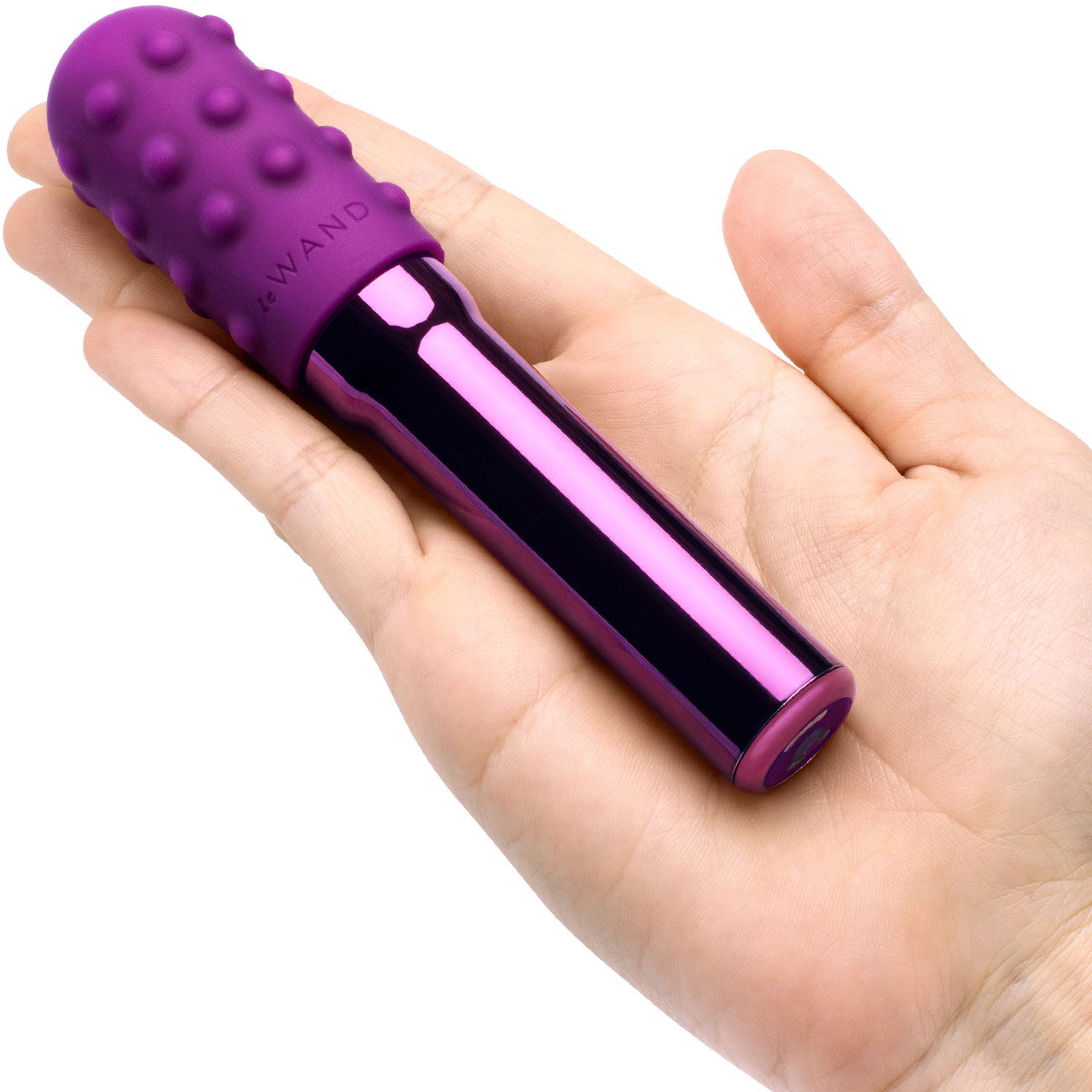 Le Wand Grand Bullet Waterproof Vibrator With Textured Silicone Sleeve & Ring - Cherry Purple
