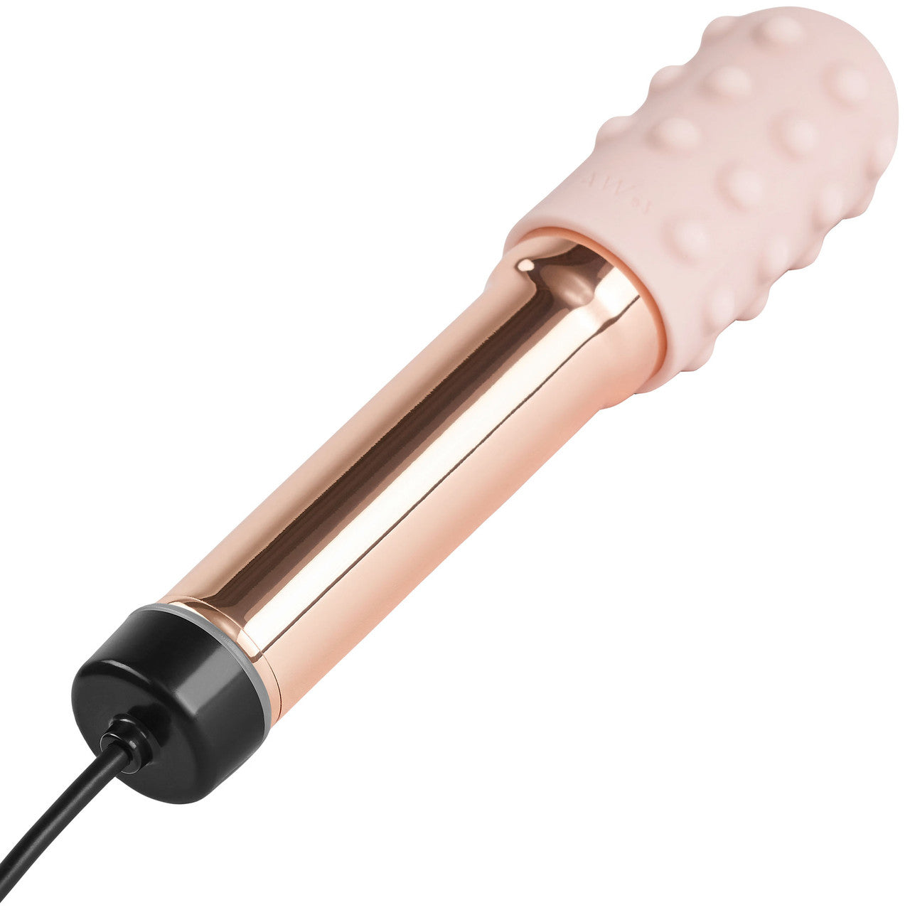 Le Wand Grand Bullet Waterproof Vibrator With Textured Silicone Sleeve & Ring - Rose Gold