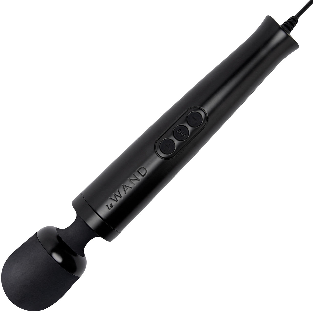 Le Wand Die Cast Plug-In Vibrating Body Massager - Black Le Wand Die Cast Plug-In Vibrating Body Massager - Black