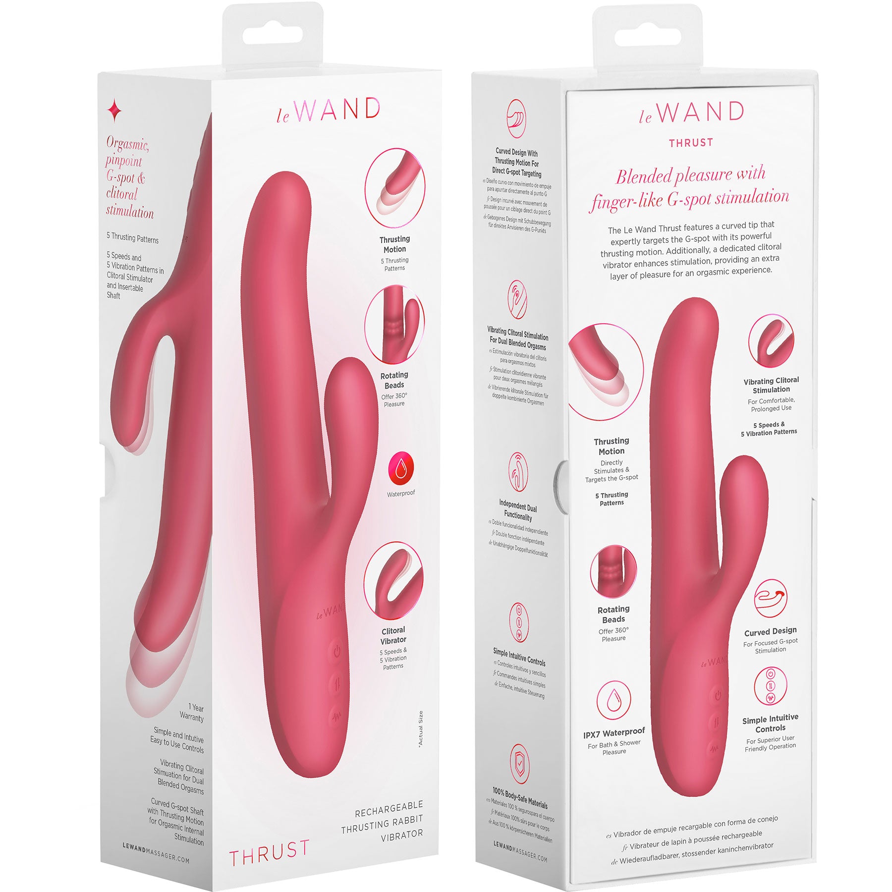 Le Wand Thrust Rechargeable Thrusting Silicone Rabbit Vibrator