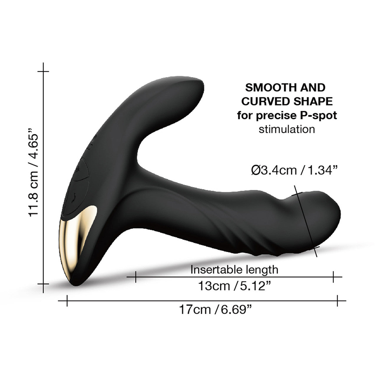 Dorcel Multi P-Joy Silicone Vibrating & Rotating Anal, Prostate & Perineum Massager With Remote