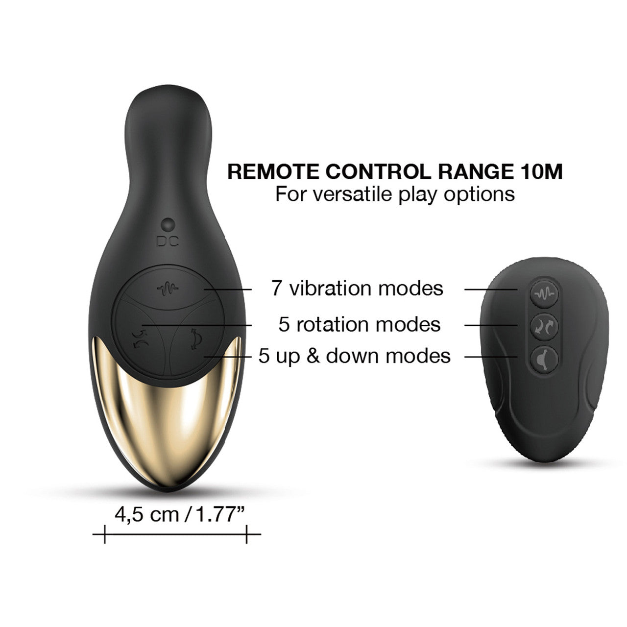 Dorcel Multi P-Joy Silicone Vibrating & Rotating Anal, Prostate & Perineum Massager With Remote