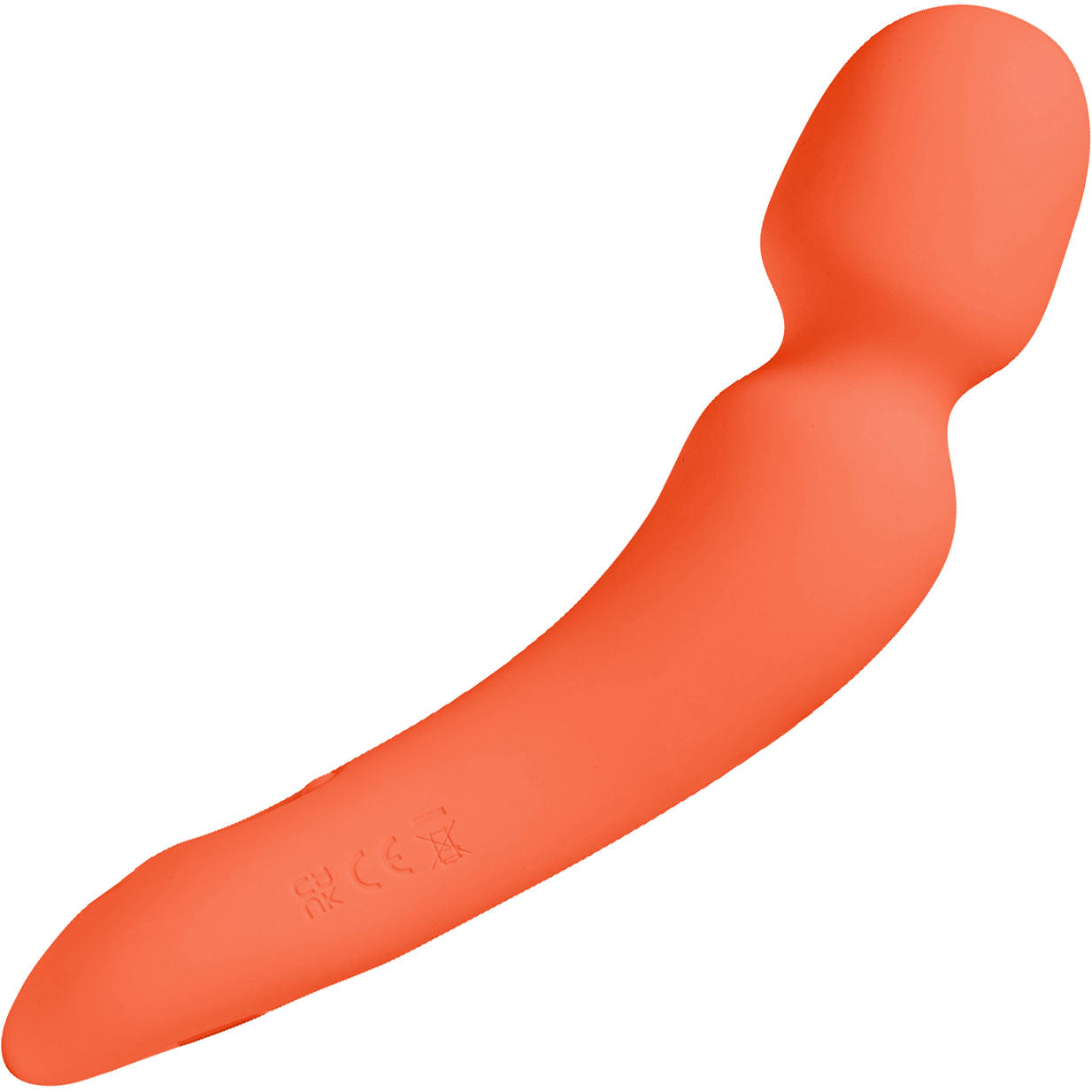Min Silicone Waterproof Rechargeable Mini Wand Vibrator By Dame - Tangerine