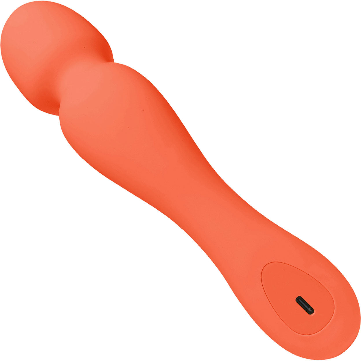 Min Silicone Waterproof Rechargeable Mini Wand Vibrator By Dame - Tangerine