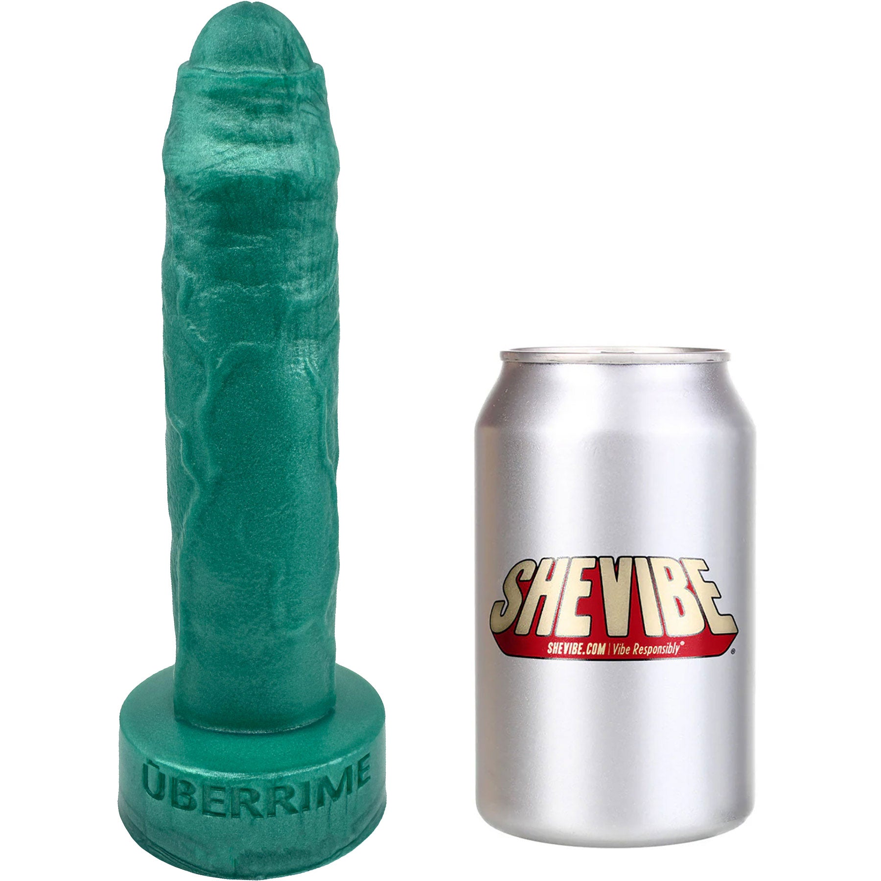 Bella Uncut Dual Density 8" Silicone Dildo By Uberrime - Sea Foam