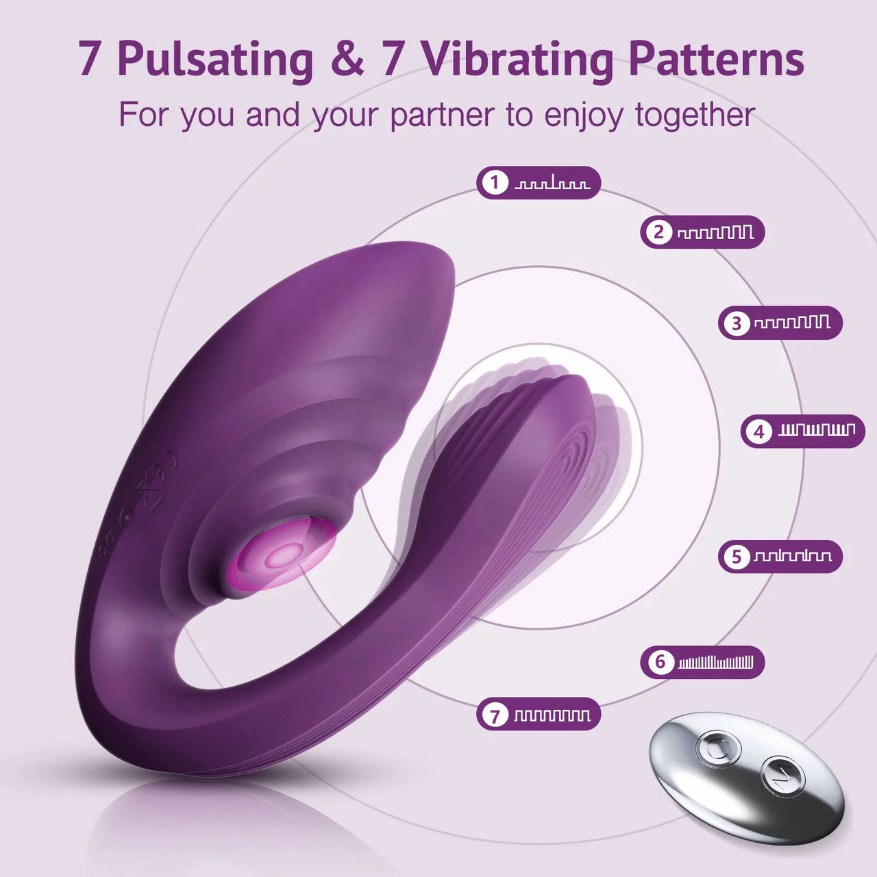 Tracy’s Dog Nina Petite Dual Stim Vibrator With Clitoral Tapper, Flexible Internal Stimulator & Remote - Purple
