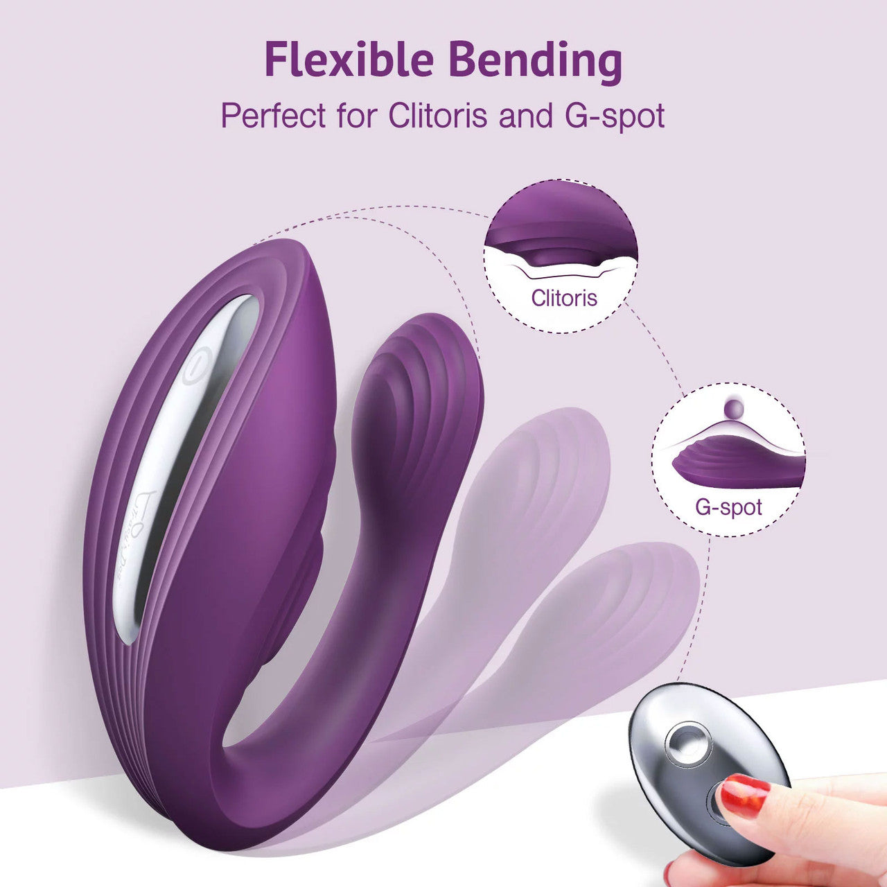 Tracy’s Dog Nina Petite Dual Stim Vibrator With Clitoral Tapper, Flexible Internal Stimulator & Remote - Purple