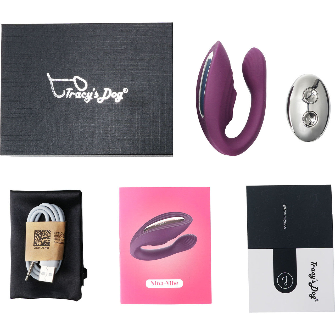 Tracy’s Dog Nina Petite Dual Stim Vibrator With Clitoral Tapper, Flexible Internal Stimulator & Remote - Purple