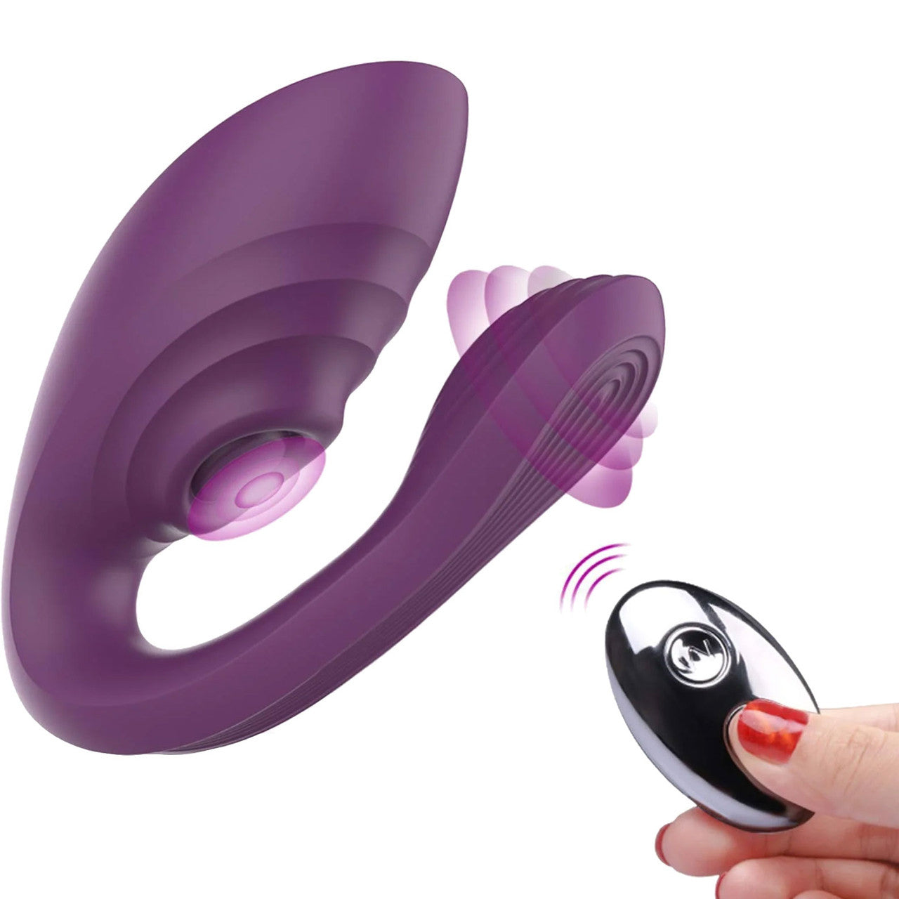 Tracy’s Dog Nina Petite Dual Stim Vibrator With Clitoral Tapper, Flexible Internal Stimulator & Remote - Purple