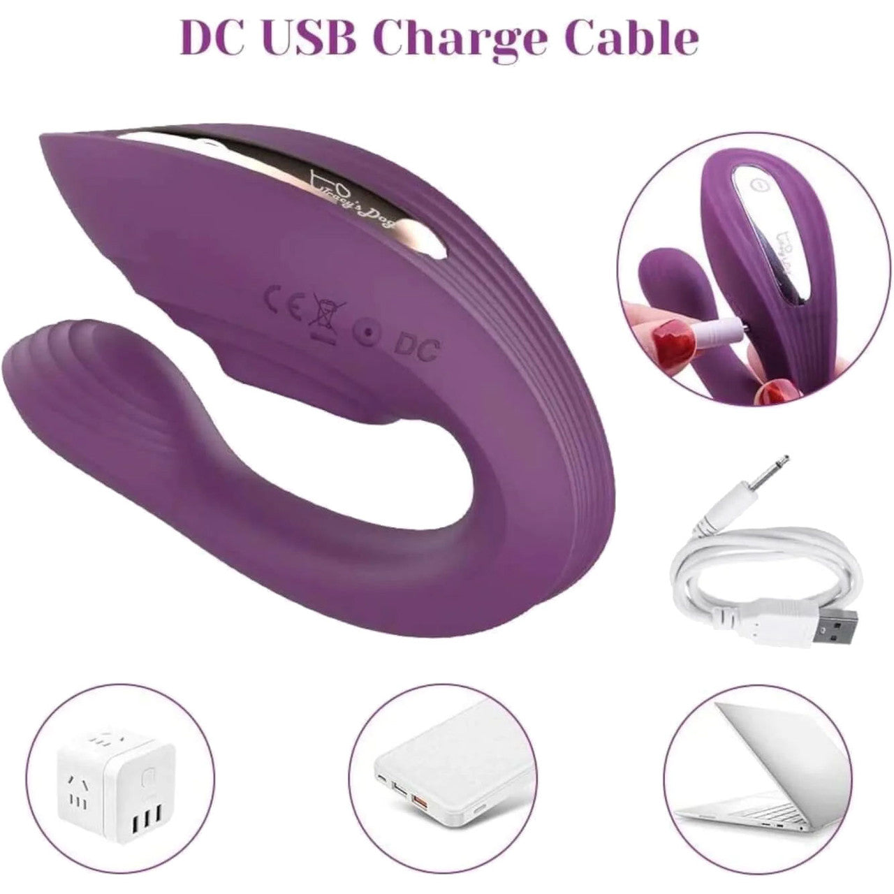 Tracy’s Dog Nina Petite Dual Stim Vibrator With Clitoral Tapper, Flexible Internal Stimulator & Remote - Purple