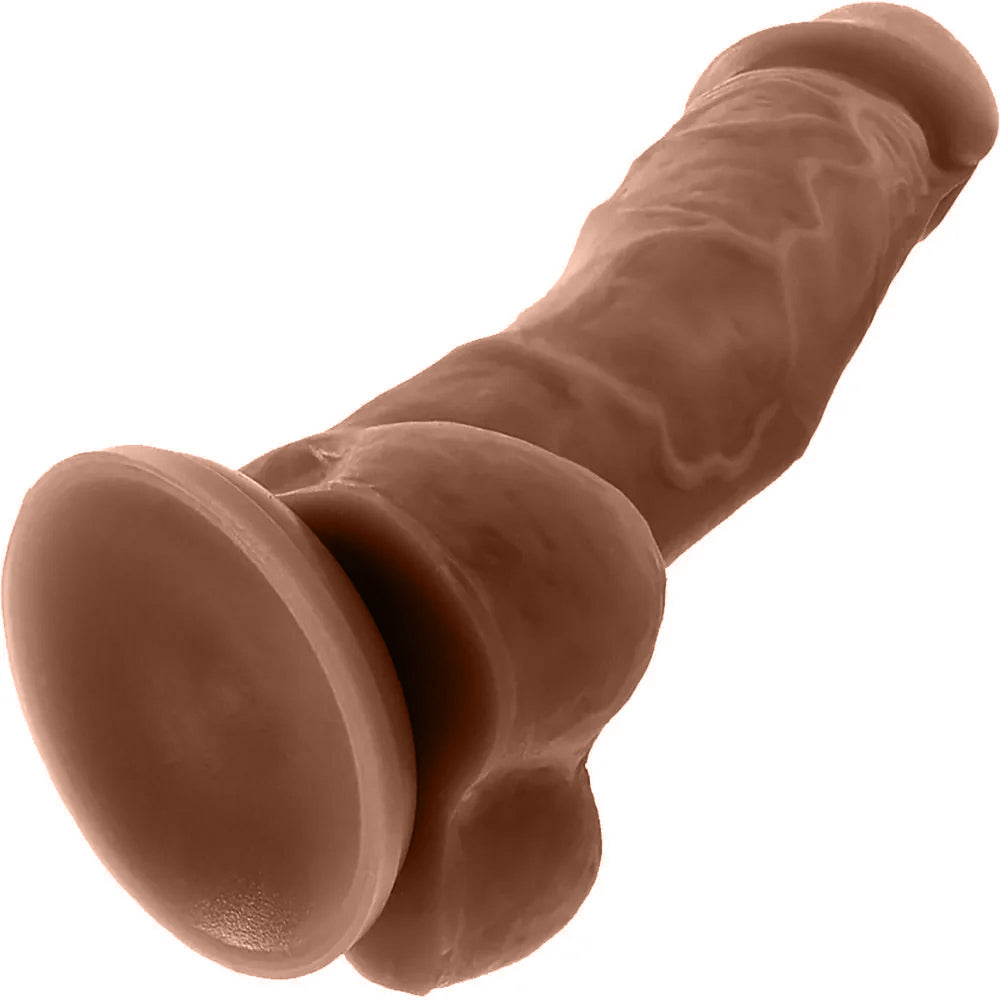 Colours Dual Density 5 Inch Silicone Suction Cup Dildo - Caramel