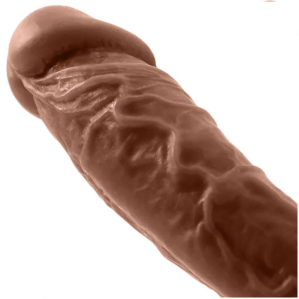 Colours Dual Density 8 Inch Silicone Suction Cup Dildo - Caramel