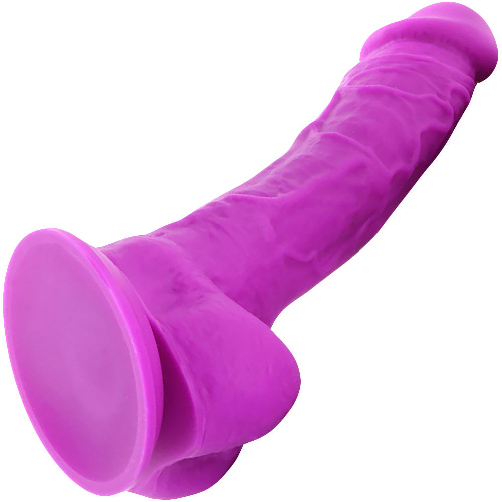 Colours Dual Density 8 Inch Silicone Suction Cup Dildo - Purple
