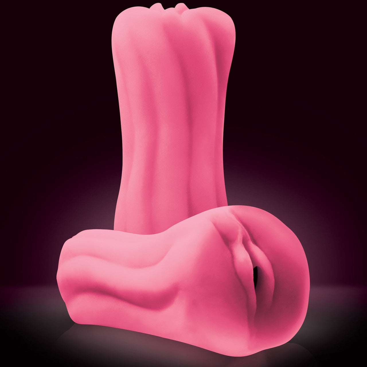 Firefly Yoni Stroker Silicone Glow-In-The-Dark Penis Masturbator - Pink