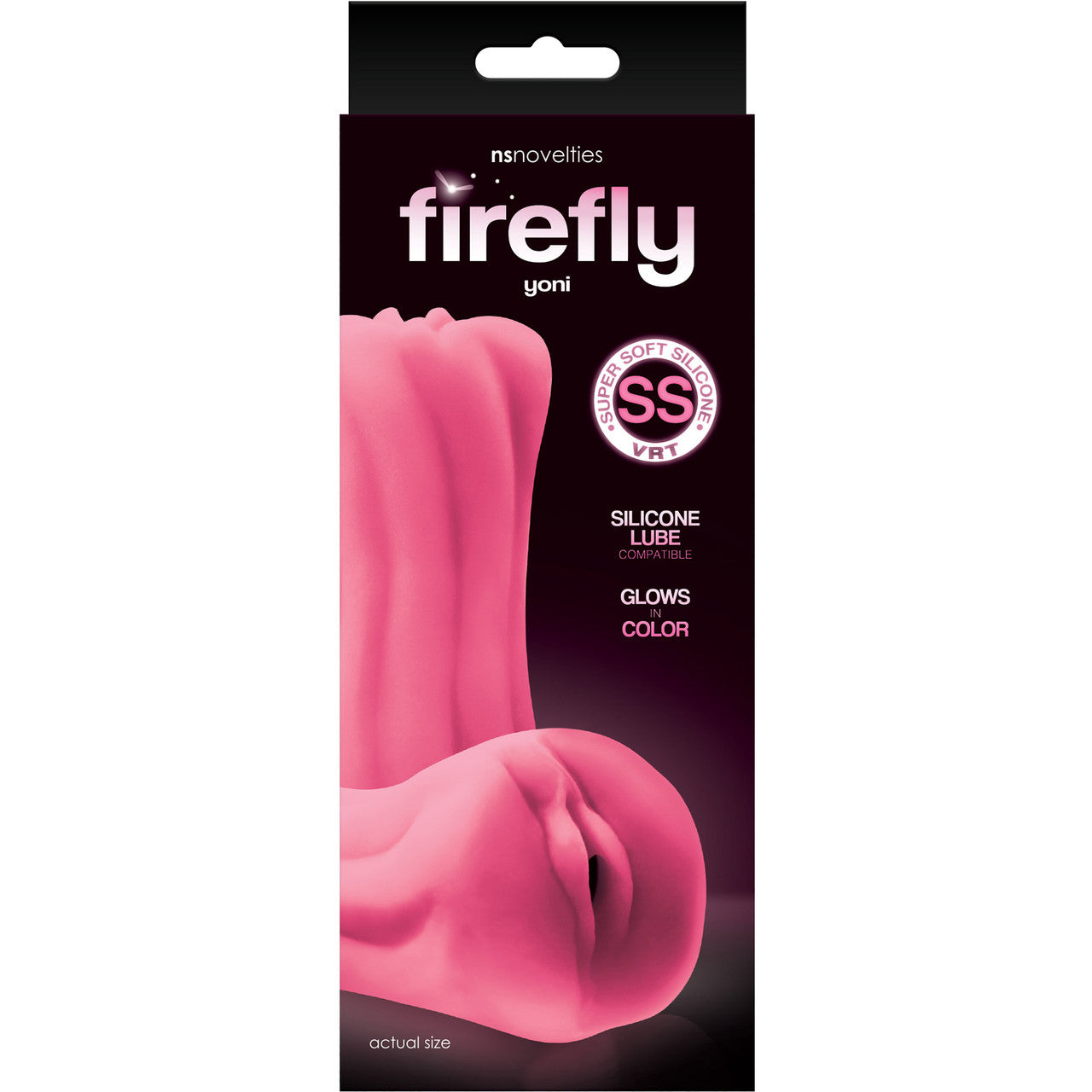 Firefly Yoni Stroker Silicone Glow-In-The-Dark Penis Masturbator - Pink