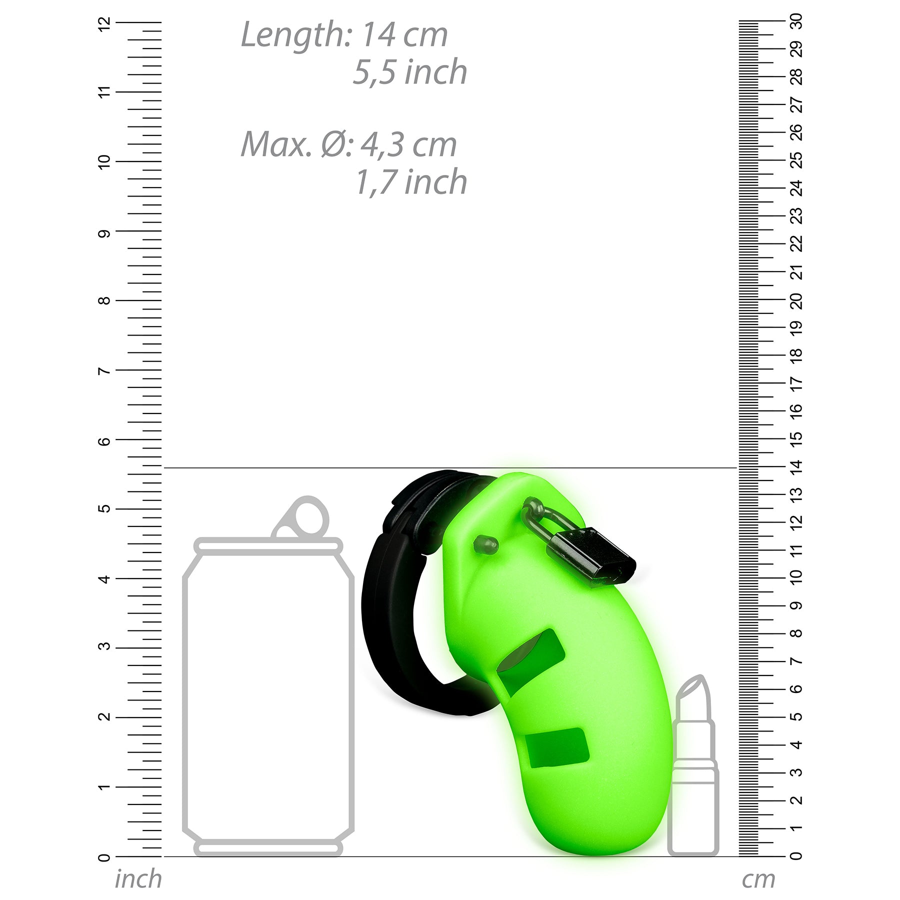 Ouch! Model 20 Silicone Glow In The Dark Cock Cage