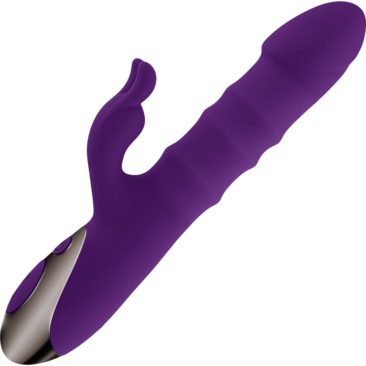 Playboy Pleasure Hop To It Waterproof Rechargeable Silicone Thrusting Rabbit Vibrator - Purple Playboy Pleasure Hop To It Waterproof Rechargeable Silicone Thrusting Rabbit Vibrator - Purple