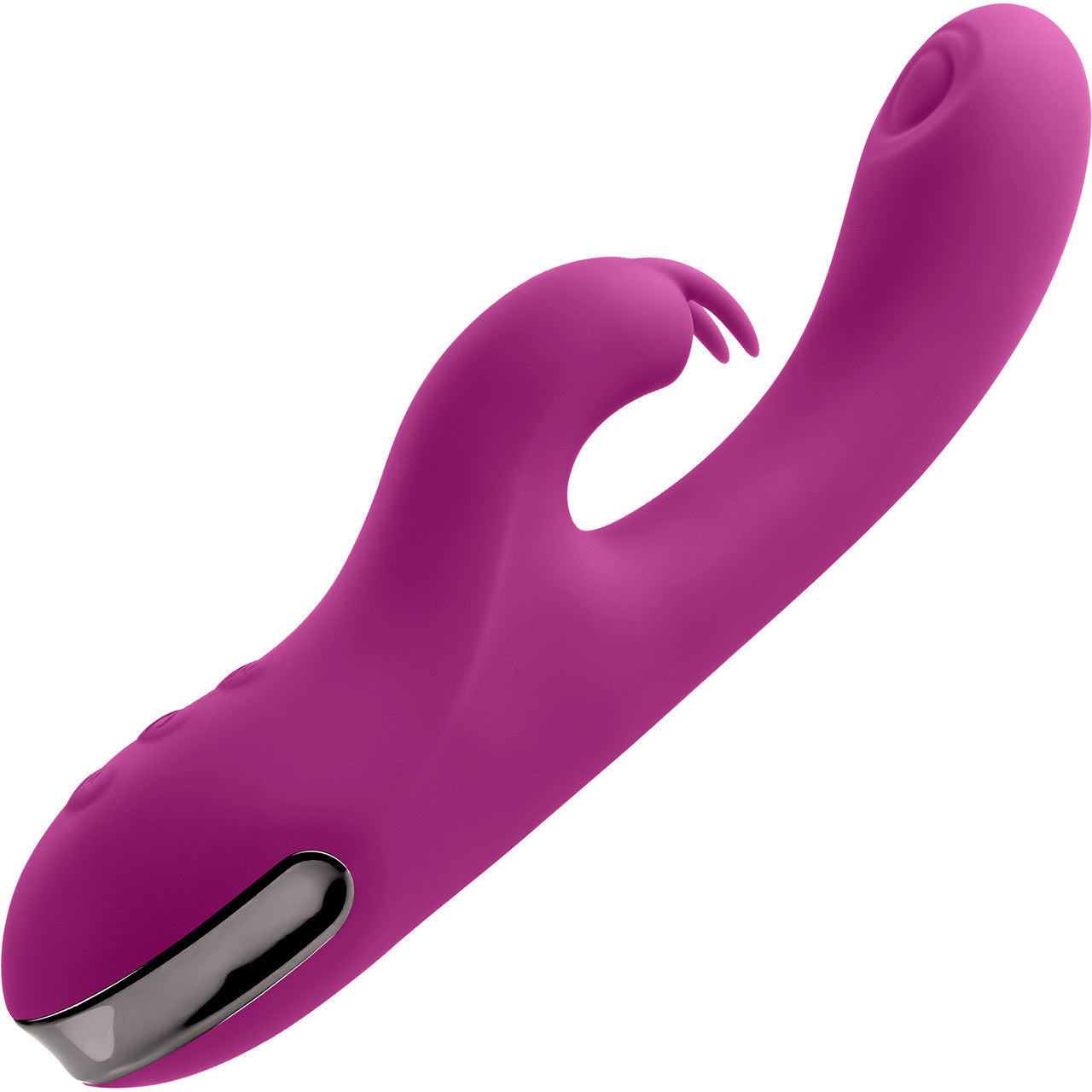 Playboy Pleasure Thumper Waterproof Rechargeable Silicone Tapping Rabbit Vibrator - Fuchsia