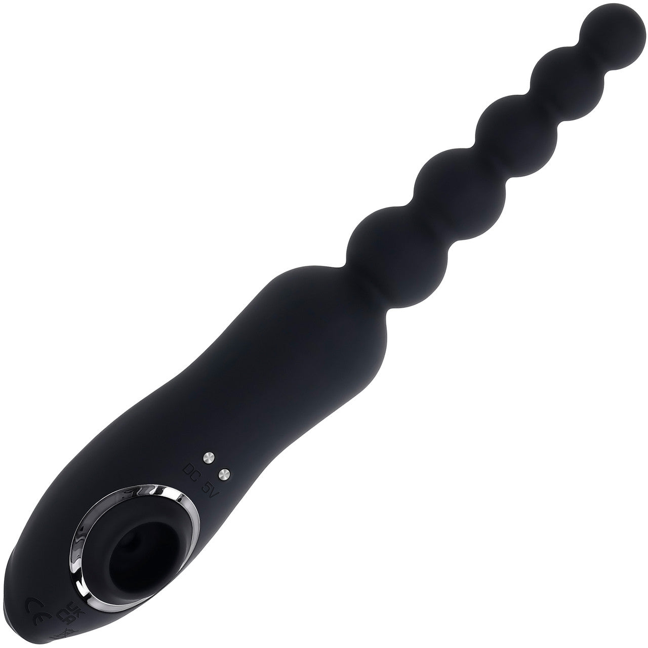 Playboy Pleasure Let It Bead Anal Beads & Clitoral Suction Rechargeable Silicone Dual Purpose Vibrator