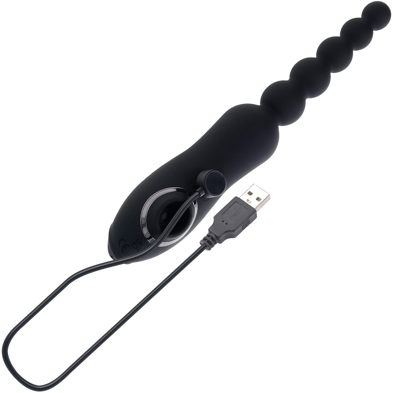 Playboy Pleasure Let It Bead Anal Beads & Clitoral Suction Rechargeable Silicone Dual Purpose Vibrator