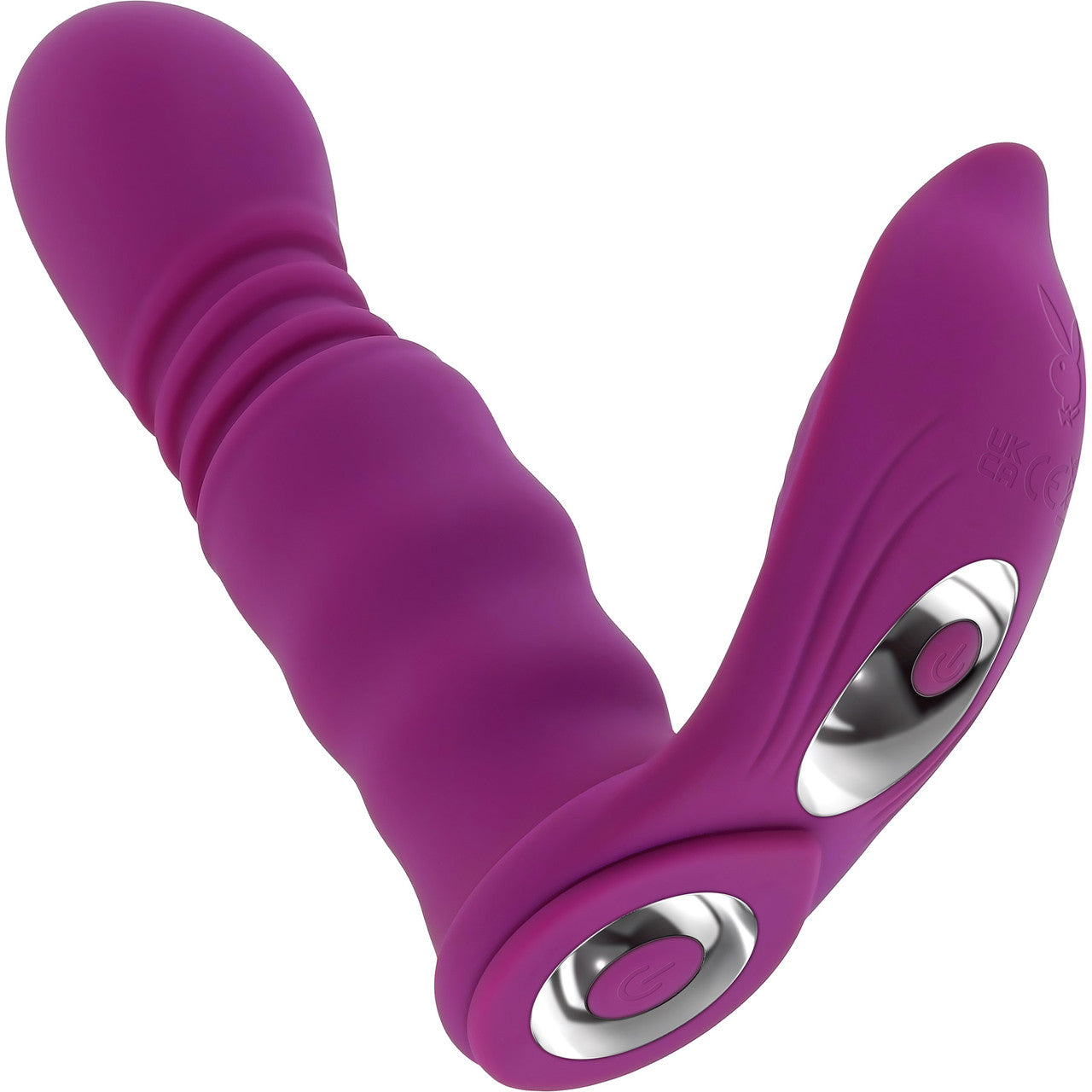 Playboy Pleasure Match Play Silicone Dual Stimulation Thrusting Vibrator With Removable Cock Ring