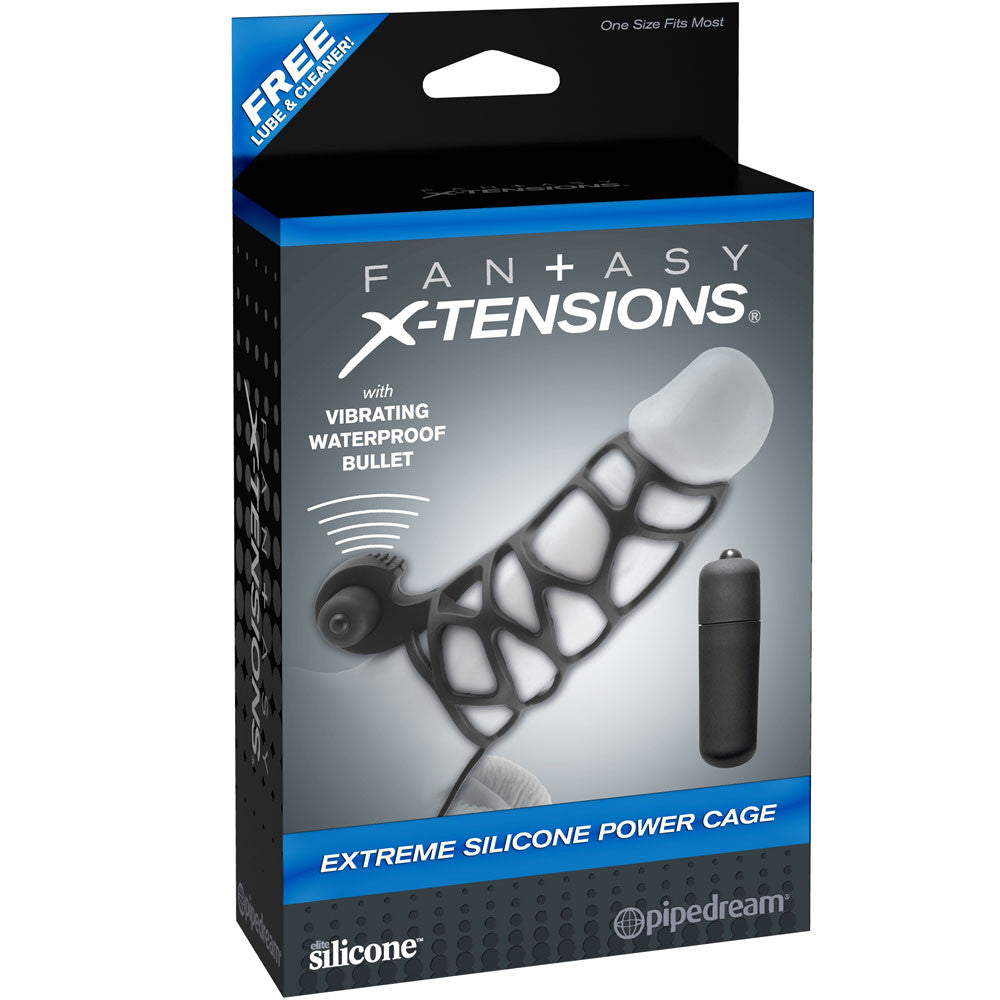 Fantasy X-tensions Extreme Silicone Power Cock Cage - Black