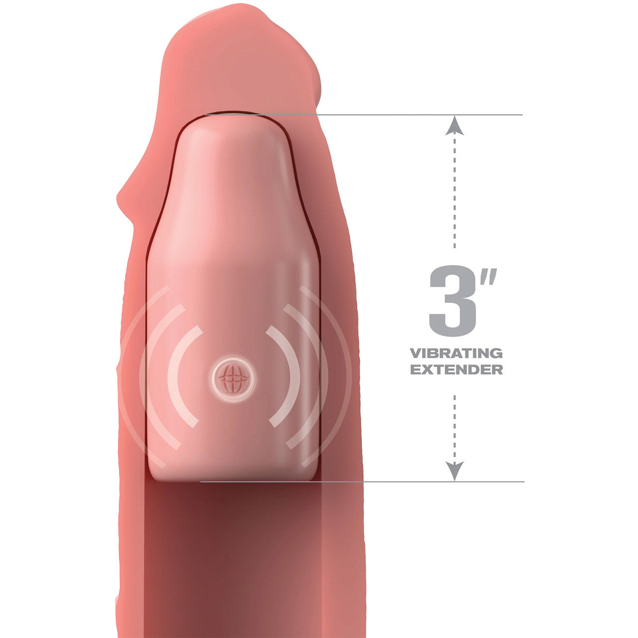 Fantasy X-tensions Elite Silicone Vibrating 9" Penis Extension With 3" Removable Extender & Remote - Vanilla
