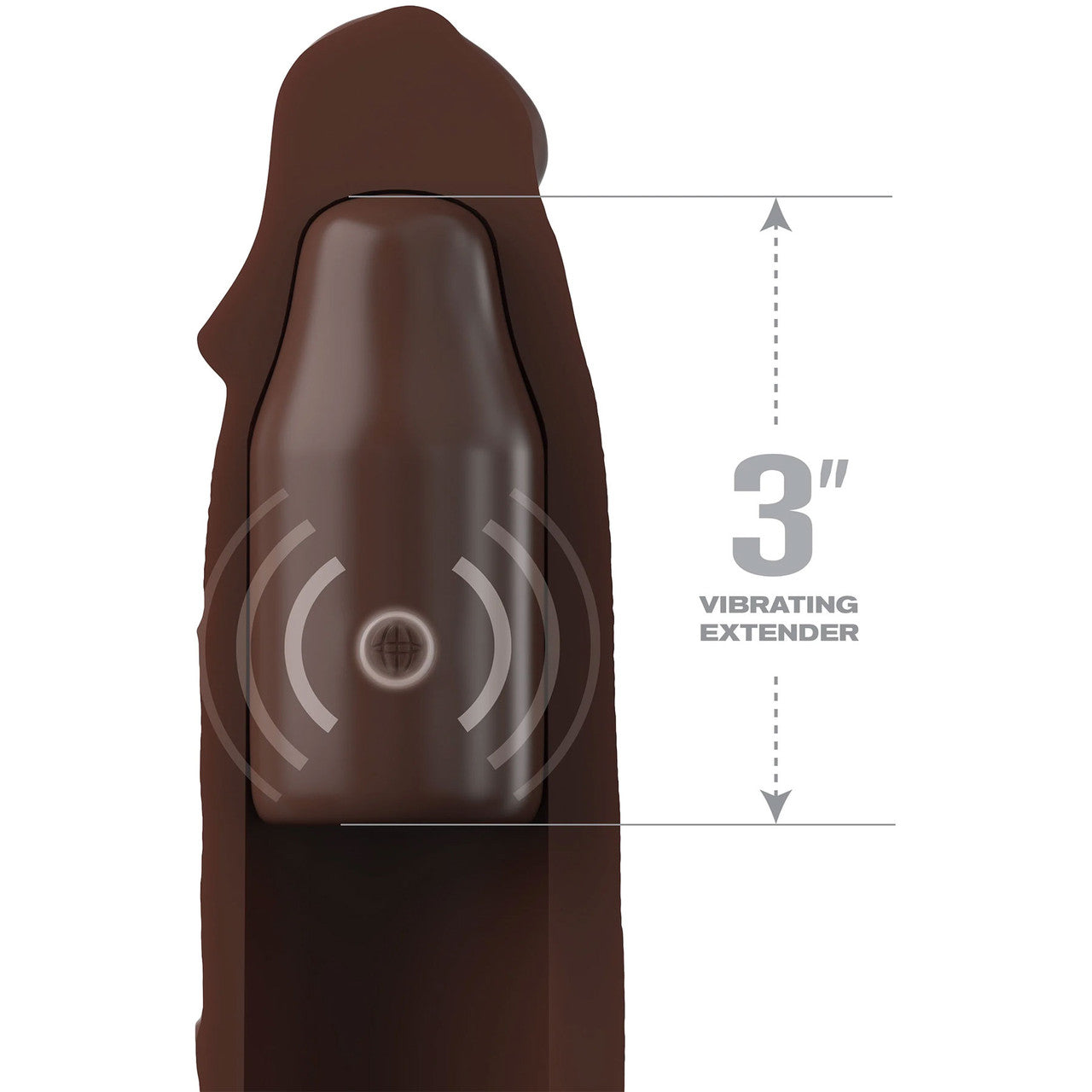 Fantasy X-tensions Elite Silicone Vibrating 9" Penis Extension With 3" Extender & Remote - Chocolate
